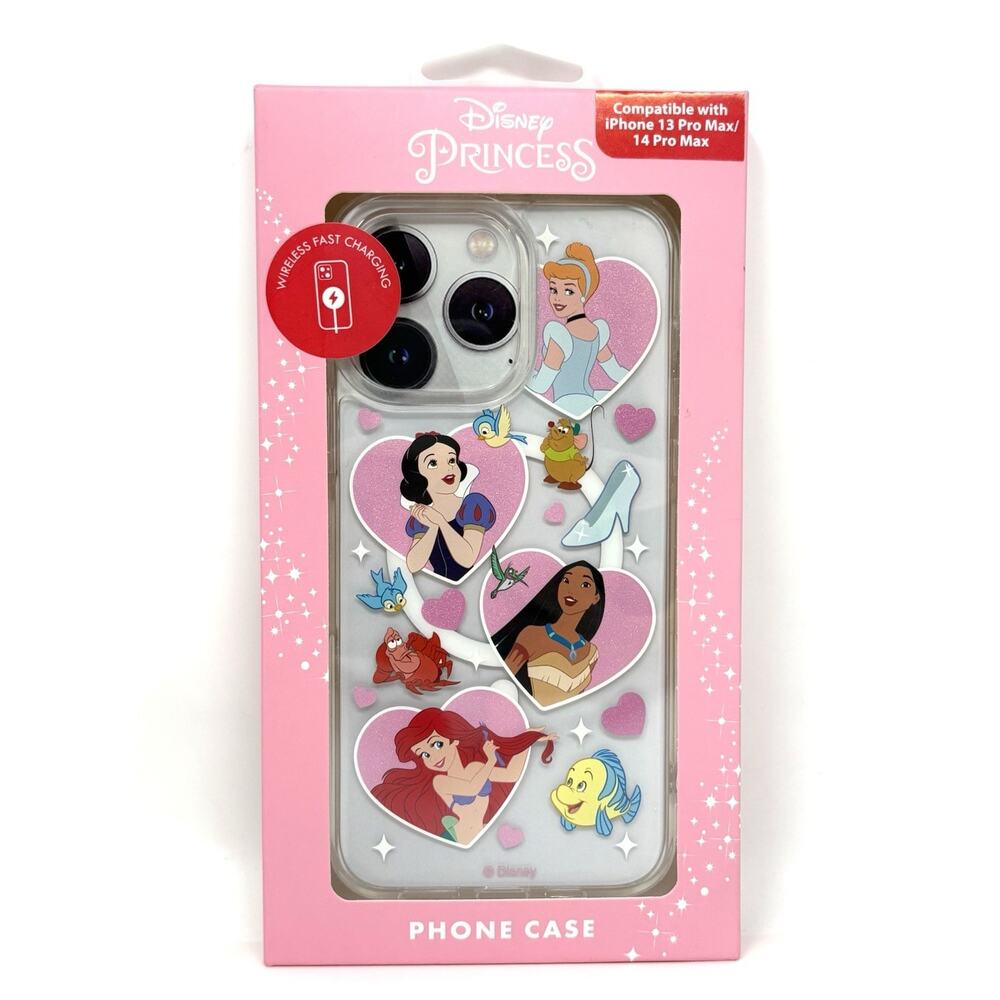 Disney Princesses iPhone 13 Pro Max / 14 Pro Max Case Glitter Skinny Dip NIB
